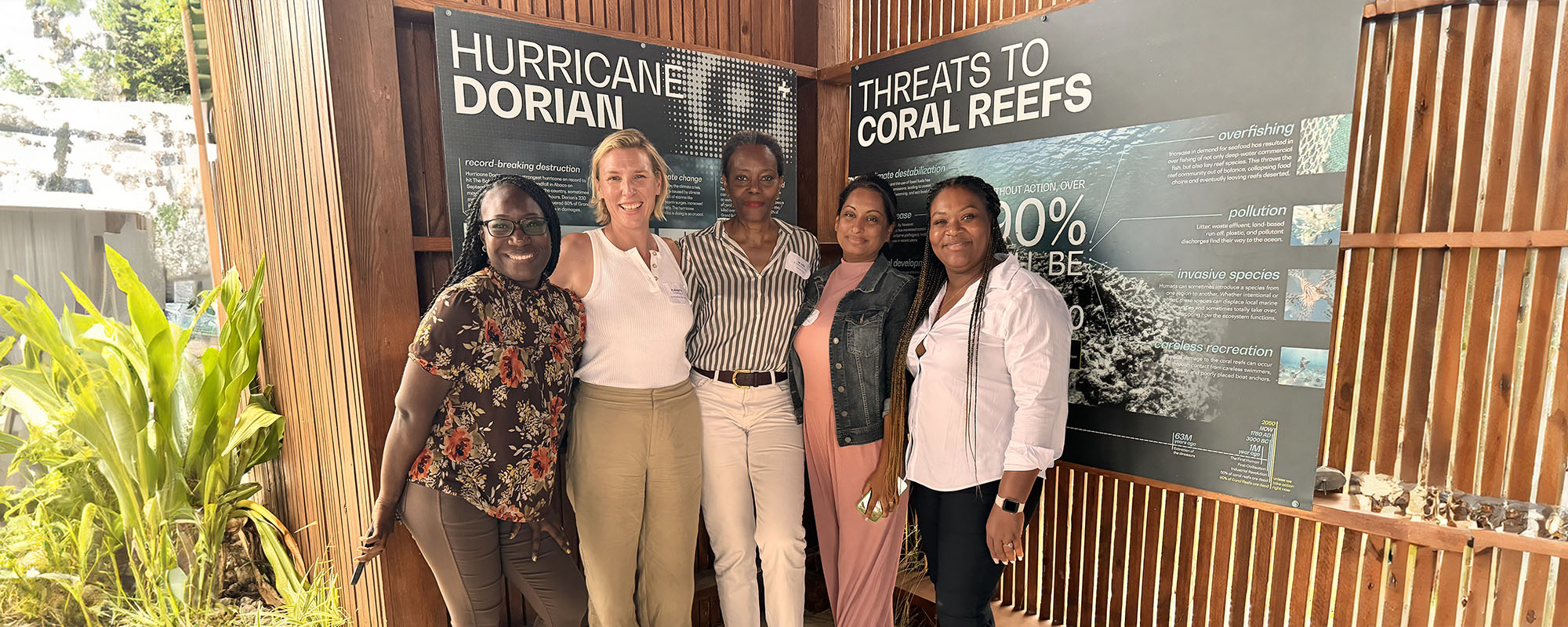 Dr. Elizabeth Greig with Bahamian citizens during a relief visit