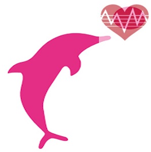 Image of a drawn dolphin and heart