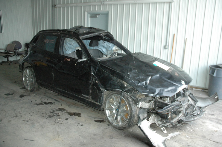 Black car after a car crash