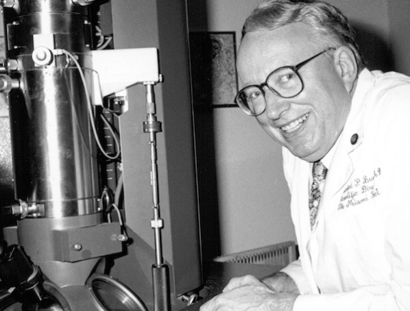 Richard P. Bunge, MD in his lab