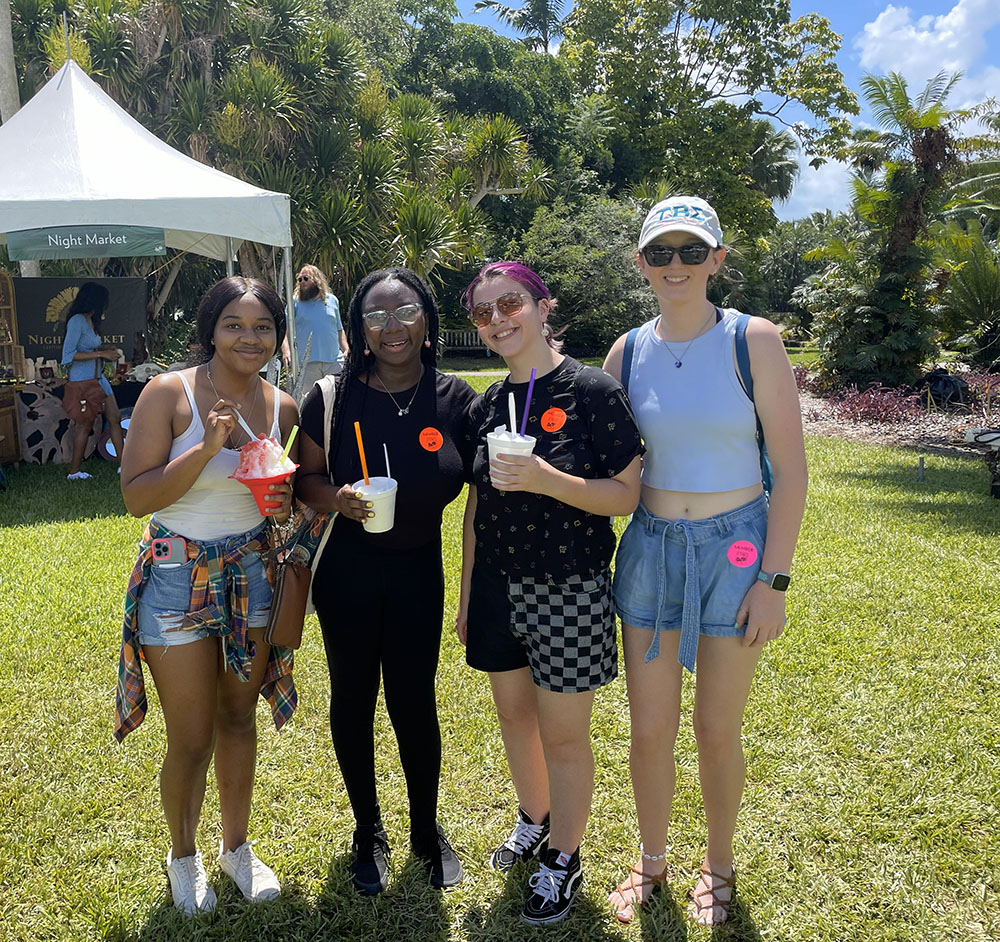 3 Summer students outdoors