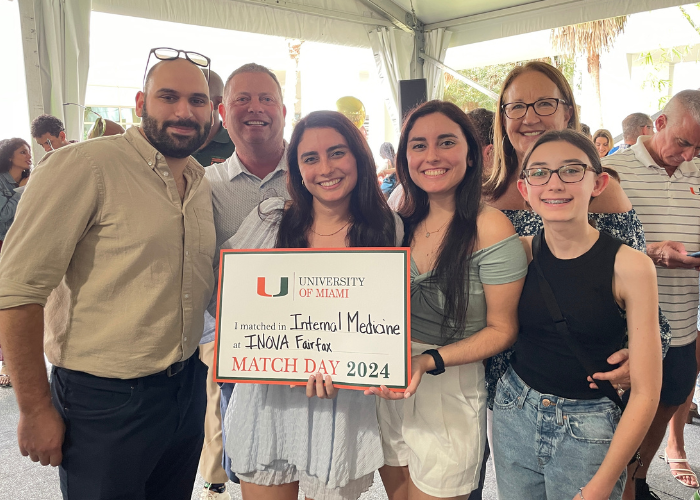 Newly matched medical students pose for photo at Match Day 2024