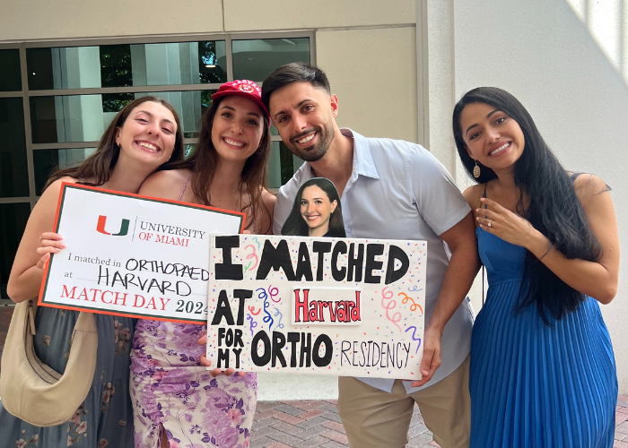 Newly matched medical students pose for photo at Match Day 2024