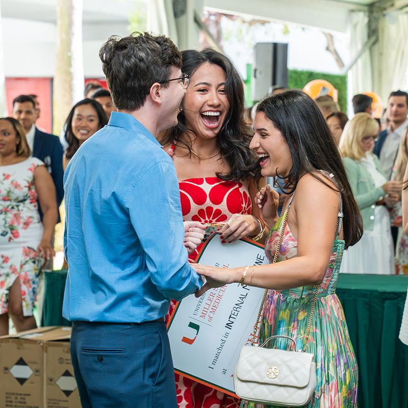 excited students at match day