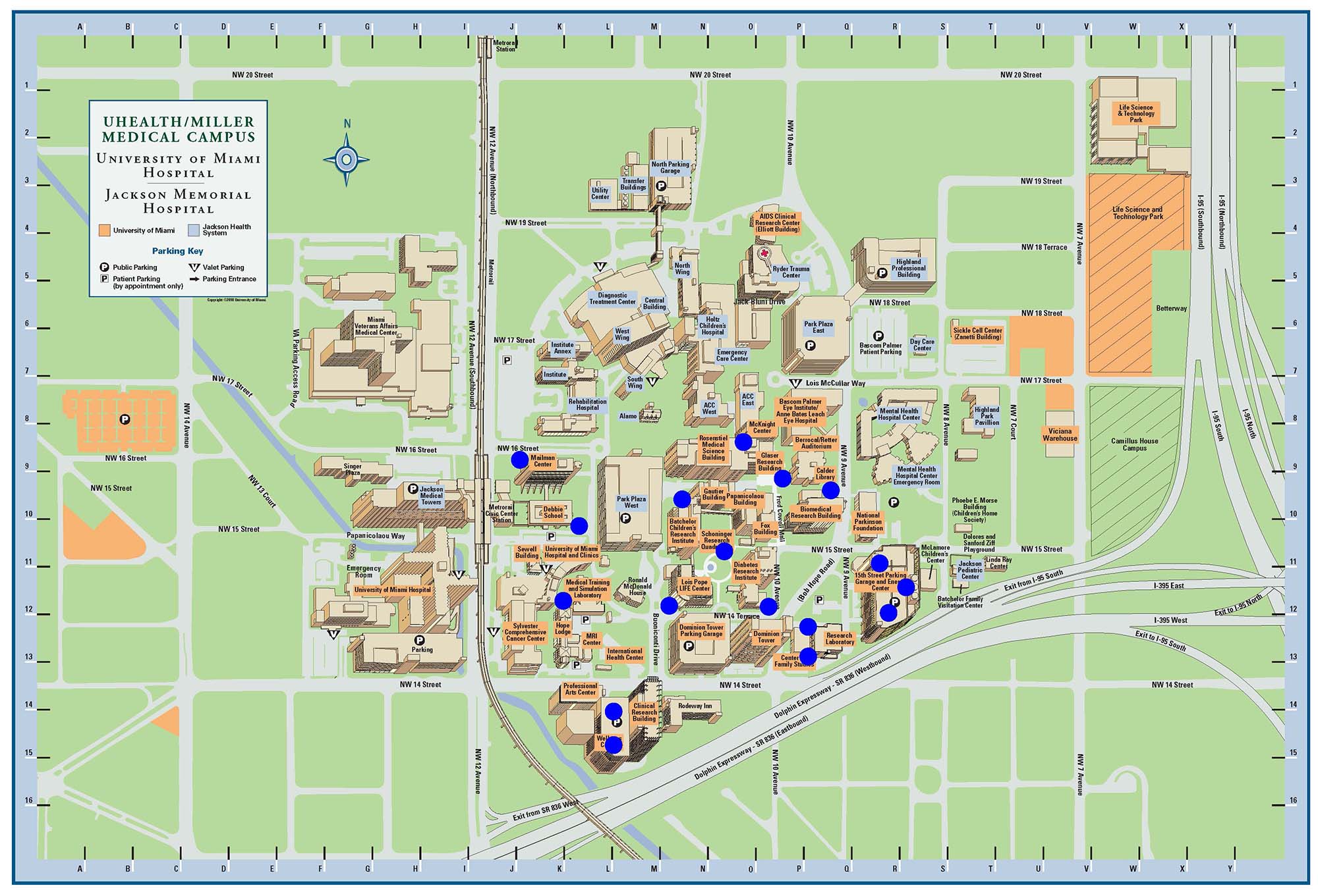 Map of Blue Light Phones on UM Campus