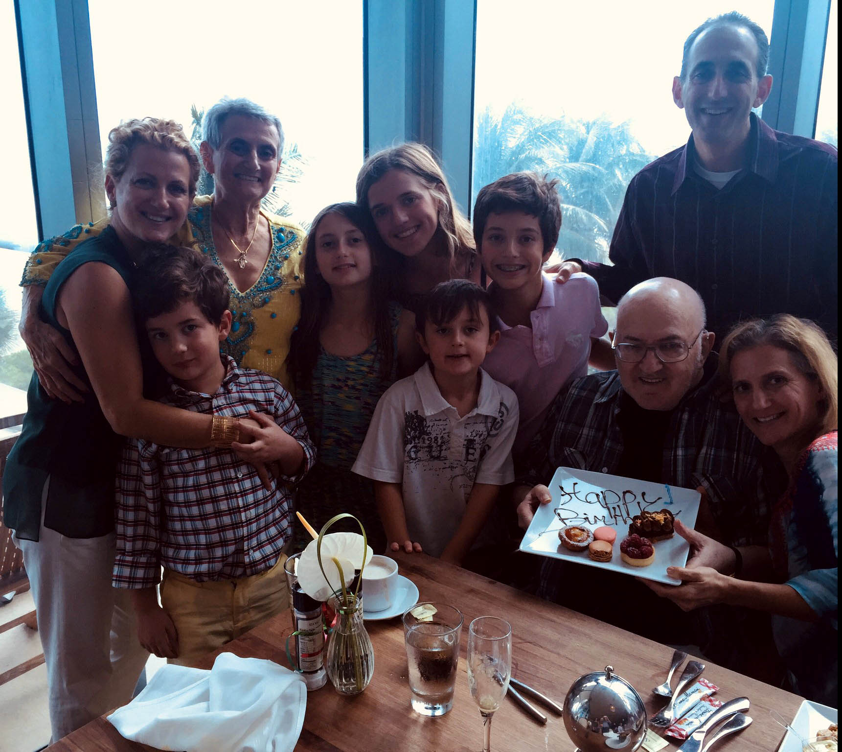 Lowenthal family pose for a photo