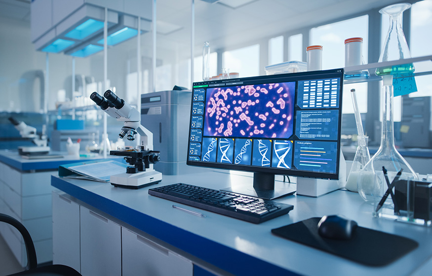 modern and sterile laboratory workstation