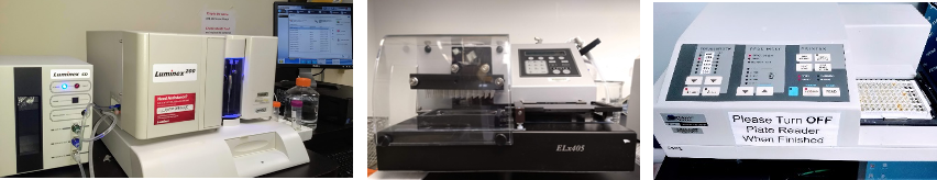 Three different pieces of lab equipment