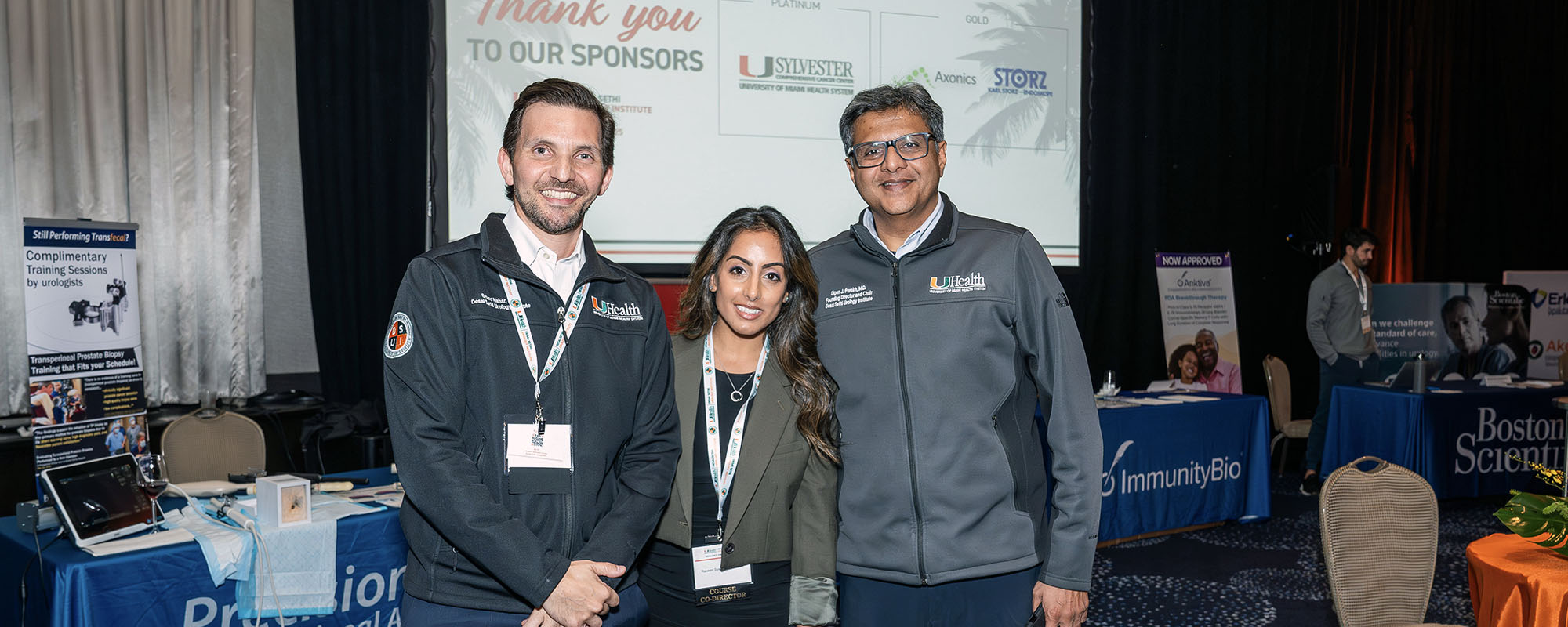 Drs. Bruno Nahar, Raveen Syan and Dipen Parekh at Urology on the Beach