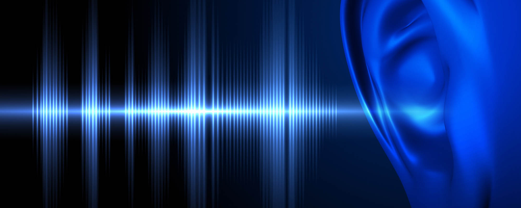 Illustration of sound waves entering the ear